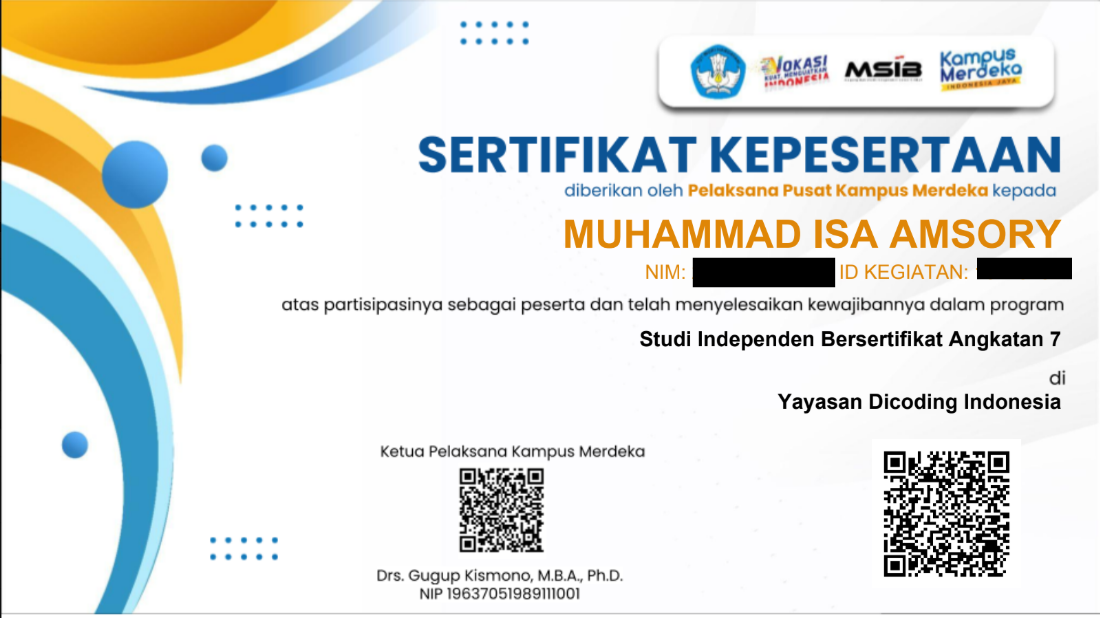 Sertifikat MSIB Bangkit
